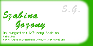 szabina gozony business card